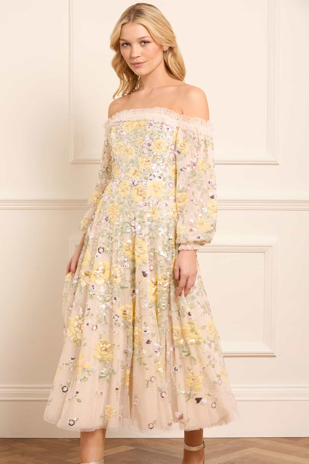 Elina Rose Off-Shoulder Ballerina Dress