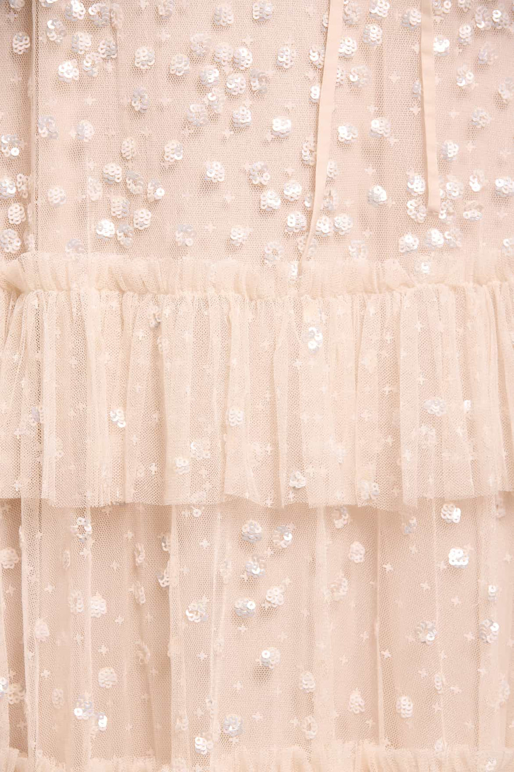 Leila Dot Tiered Cape Ankle Gown