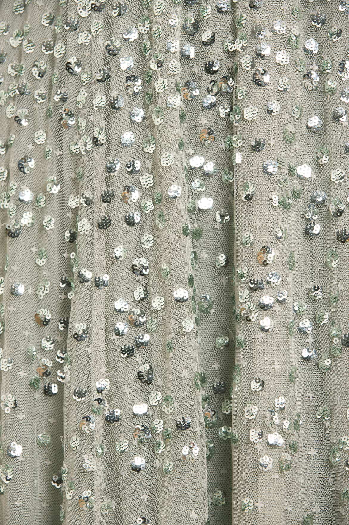 Leila Dot V-Neck Ankle Gown