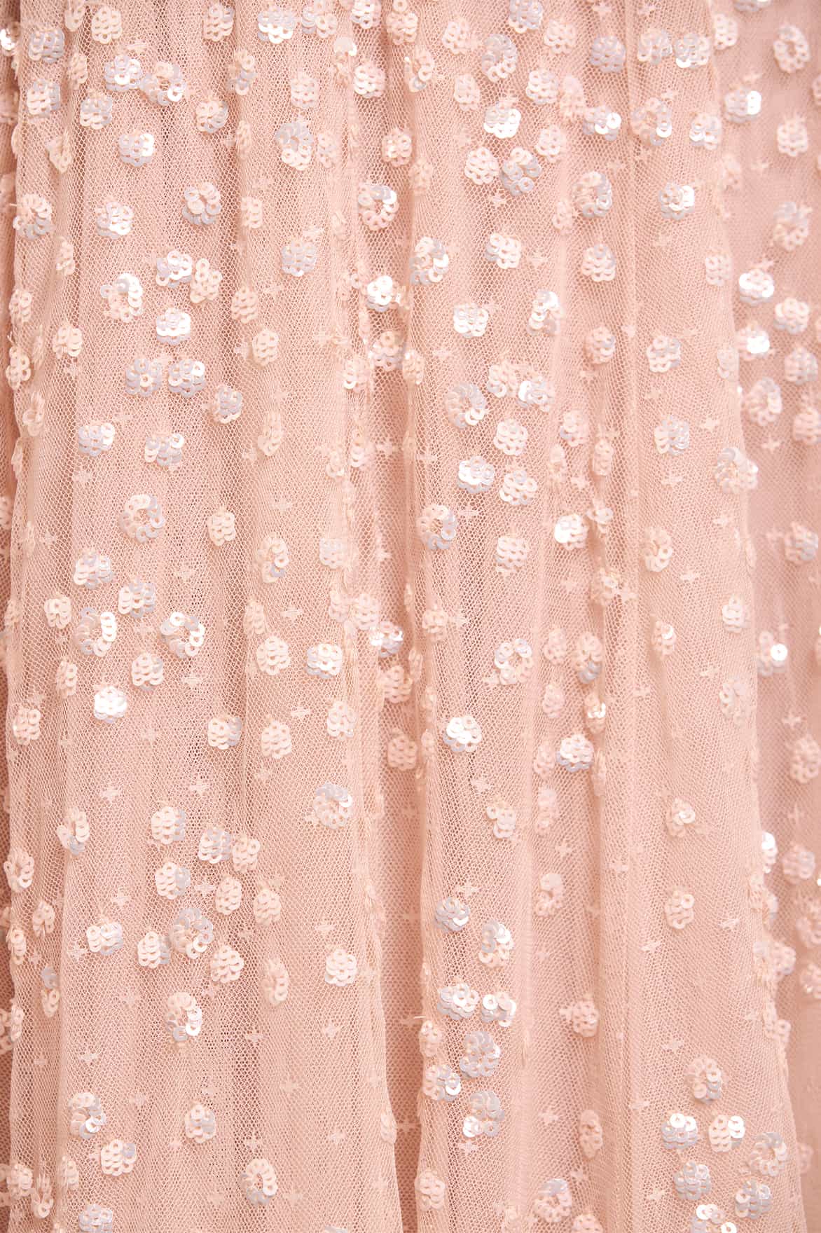 Leila Dot V-Neck Ankle Gown