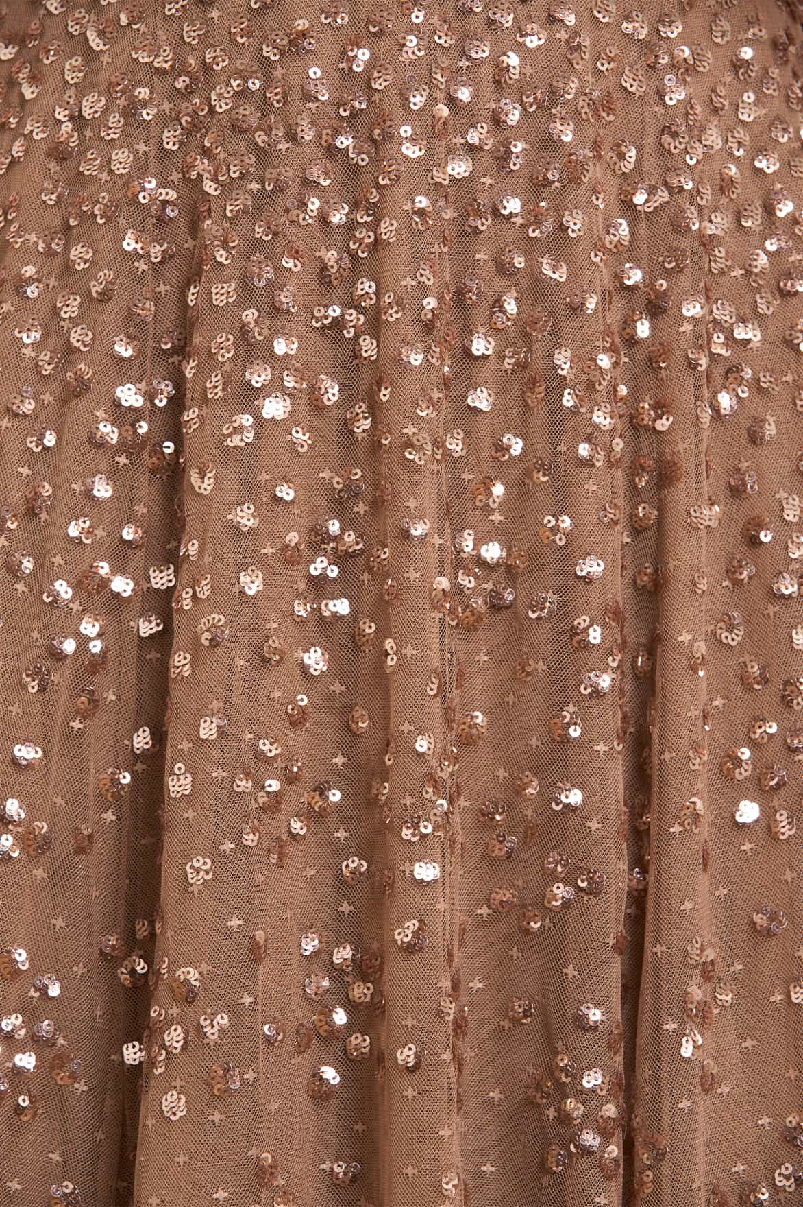 Leila Dot V-Neck Cape Ankle Gown