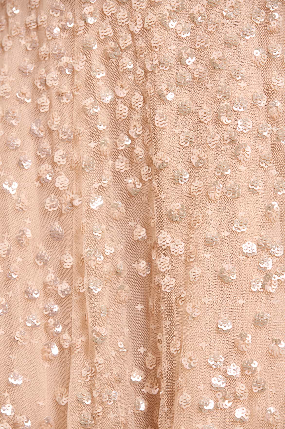 Leila Dot V-Neck Cape Ankle Gown