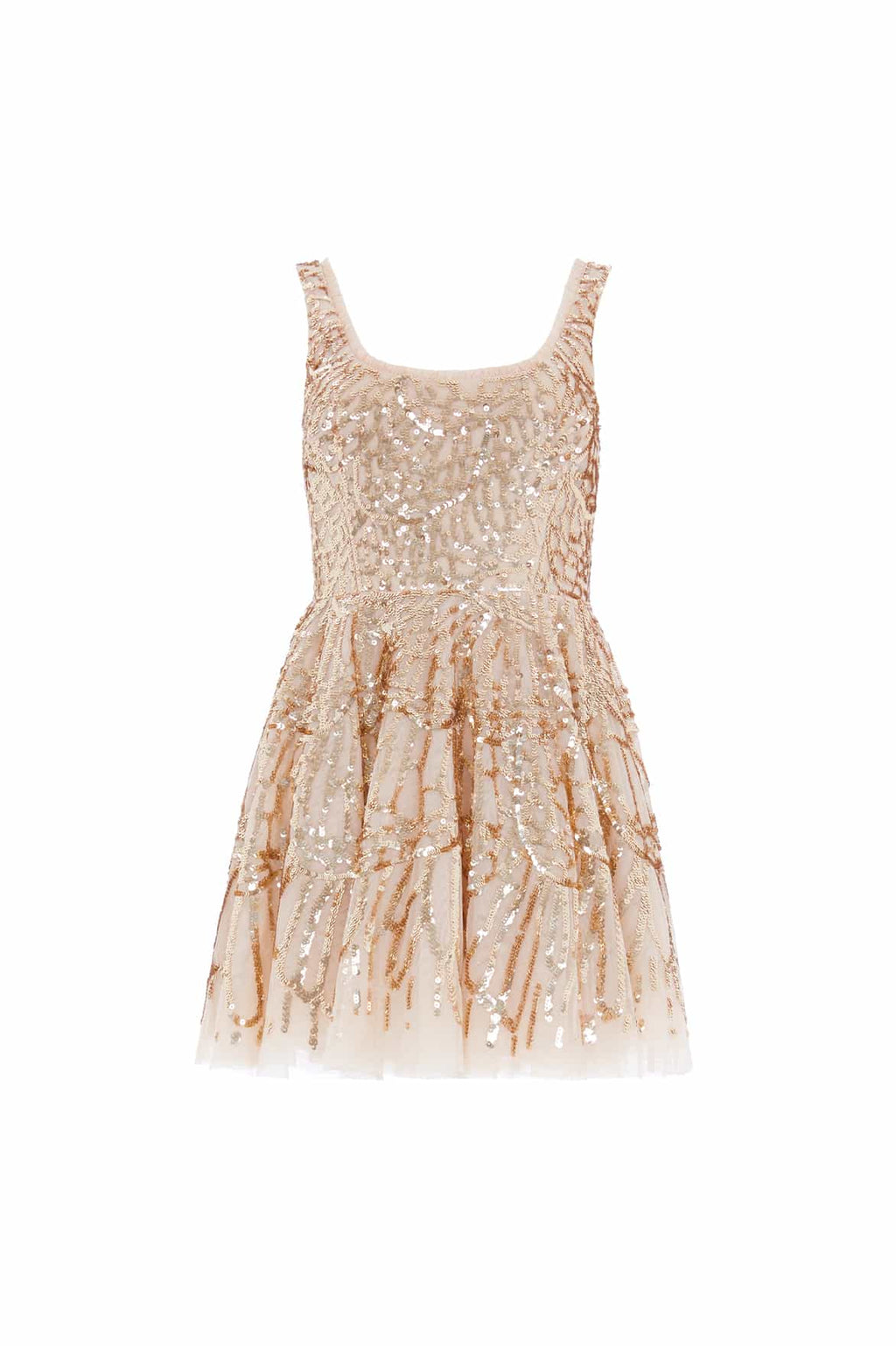 Marquet Scoop Neck Micro Mini Dress