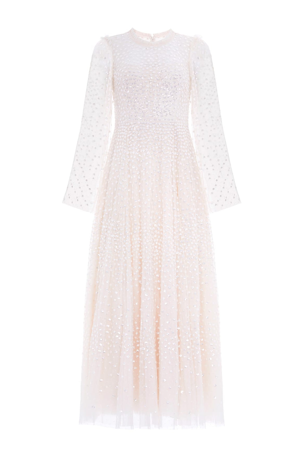 Scatter Dot Round Neck Ankle Gown