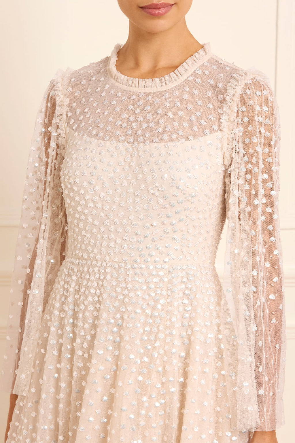 Scatter Dot Round Neck Ankle Gown