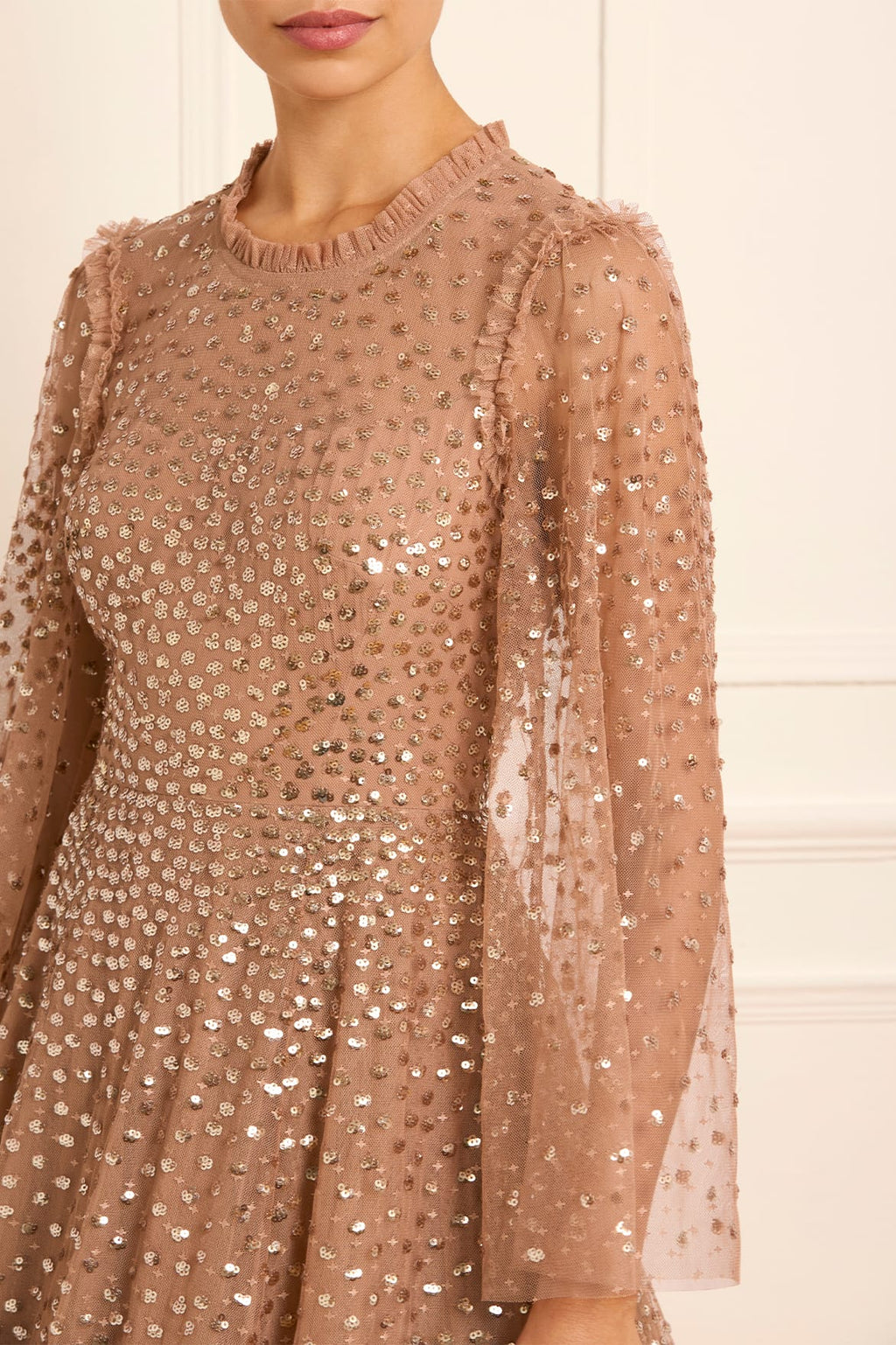 Scatter Dot Round Neck Ankle Gown