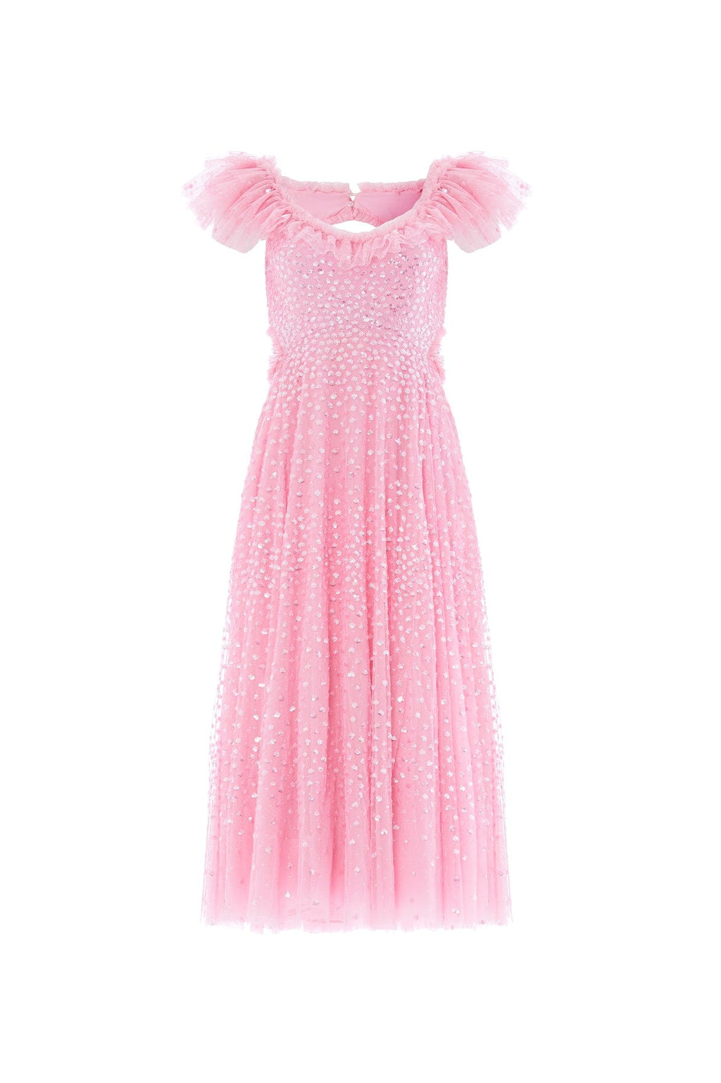 Scatter Dot Ruffle Backless Ballerina Dress