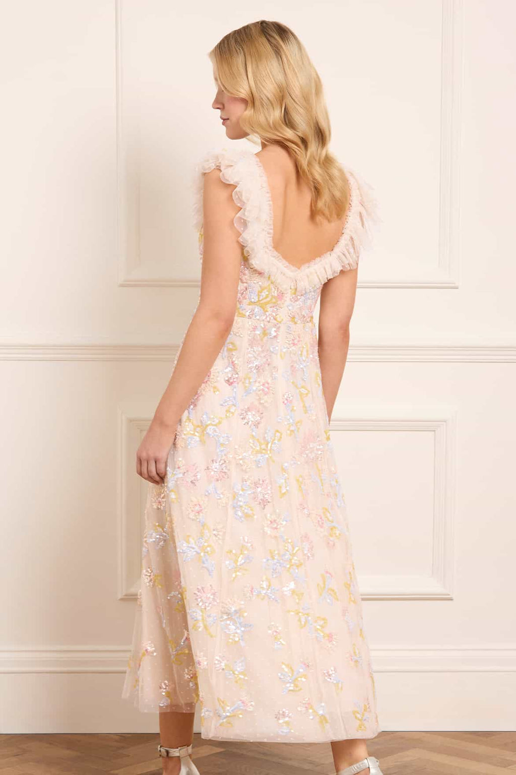 Sequin Dandelion Ruffle Ballerina Dress